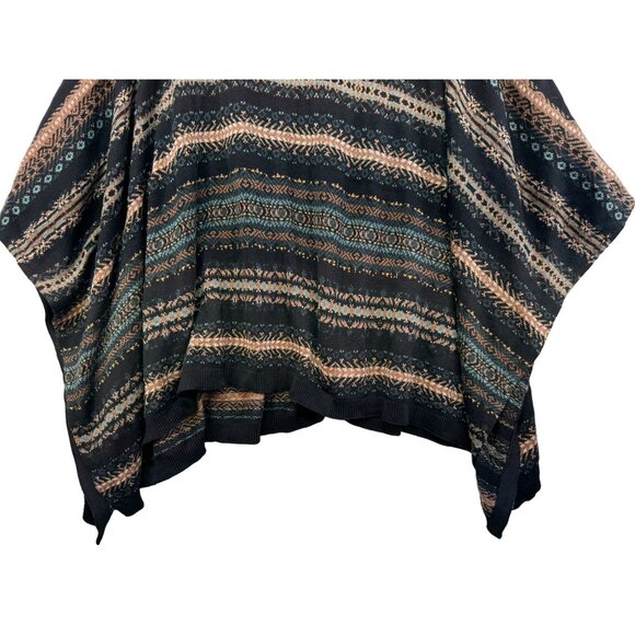 J. Jill Womens One Size Multicolor Patterned Poncho With Button Detail - Picture 8 of 10
